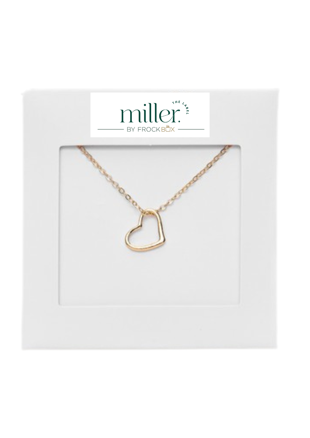 Dainty Hollow Heart Necklace in Gold