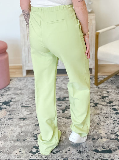 Full Length Vertigo Blazer Pants in Lime