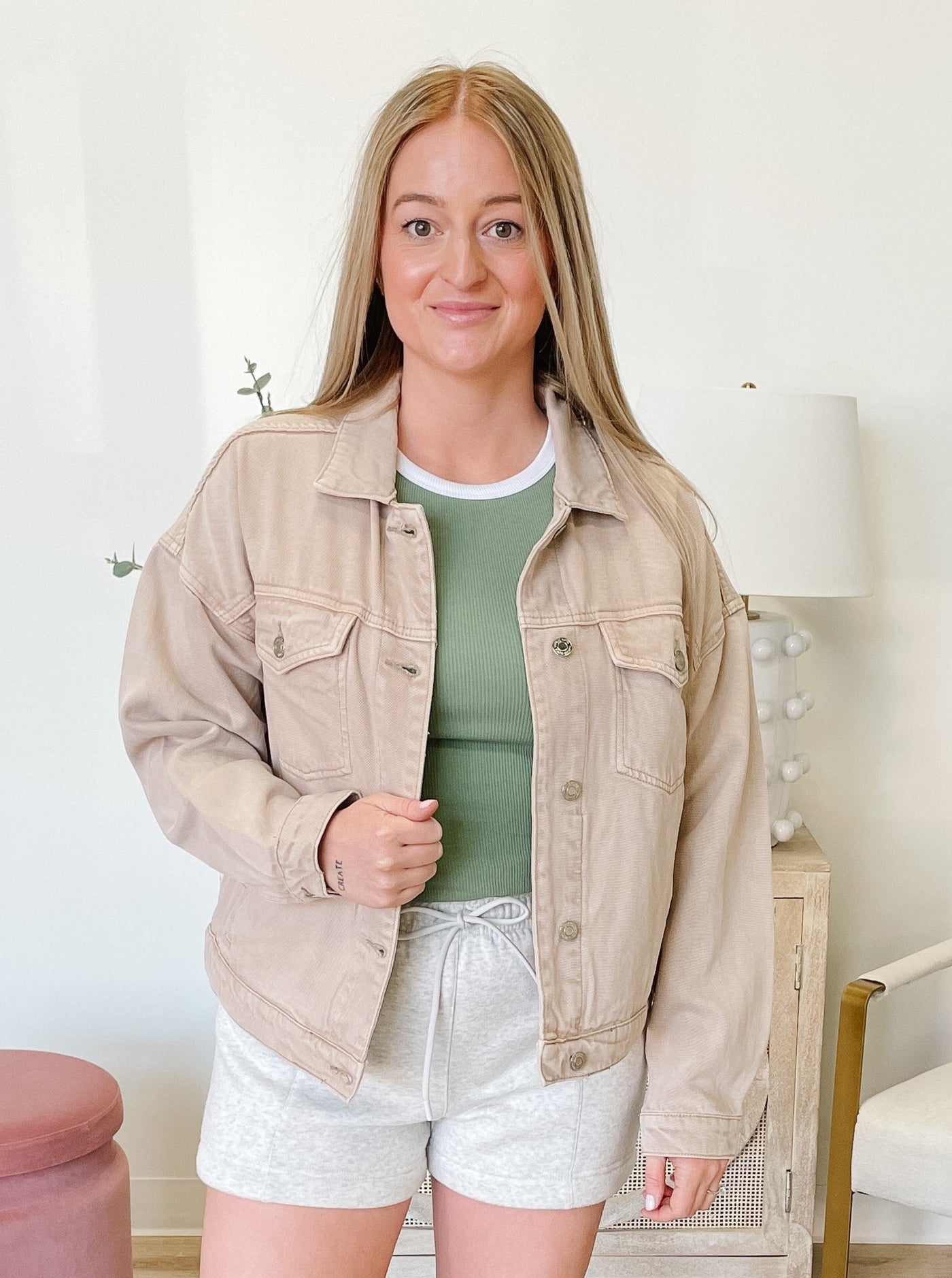 Magnolia Jacket in Washed Taupe
