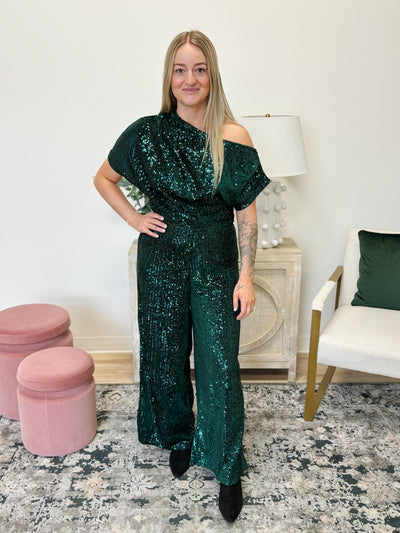 The Sequin Flared Leg Pants in Peacock