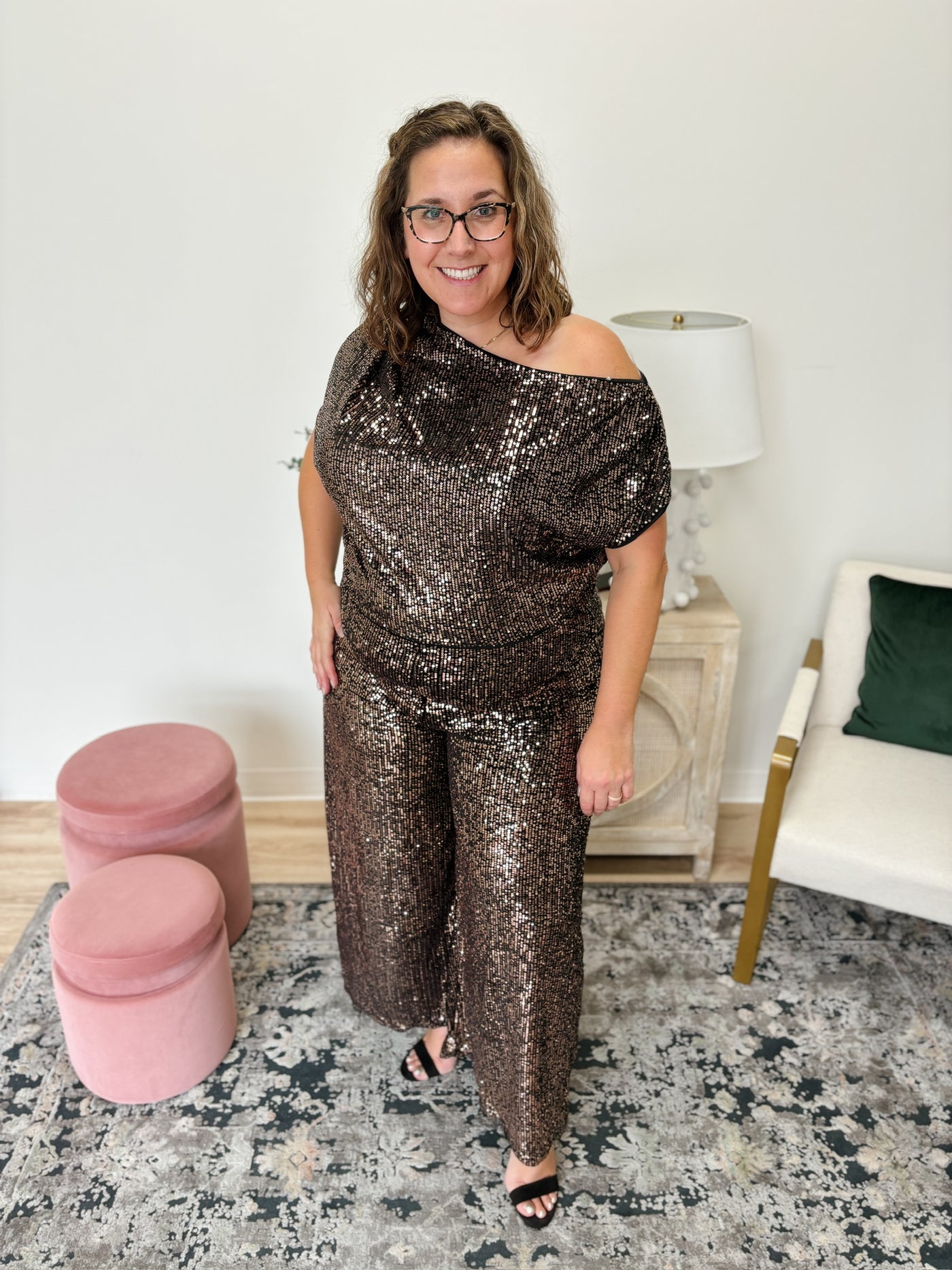 The Asymmetrical Sequin TOP in Gold
