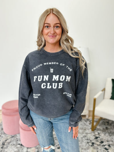 Friday + Saturday Fun Mom Club Corded Sweatshirt