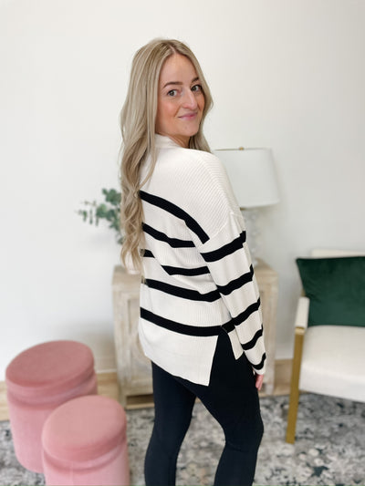 ORB Mandy Striped Polo Sweater