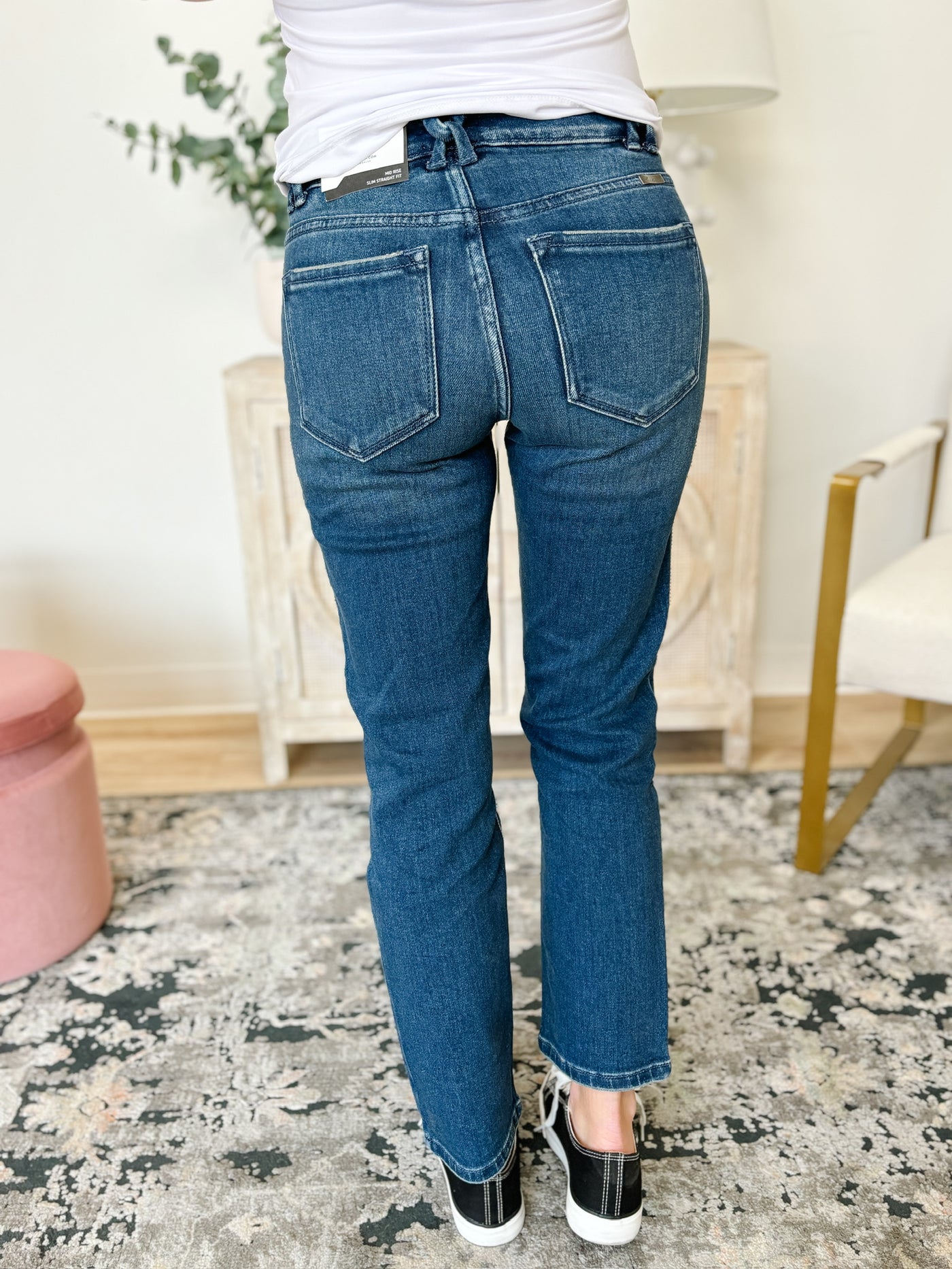 KanCan Mid Rise Slim Straight Jeans