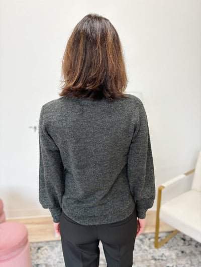 Long Sleeve Knit Sweater in Grey