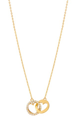 Intertwined Heart Necklace in Gold